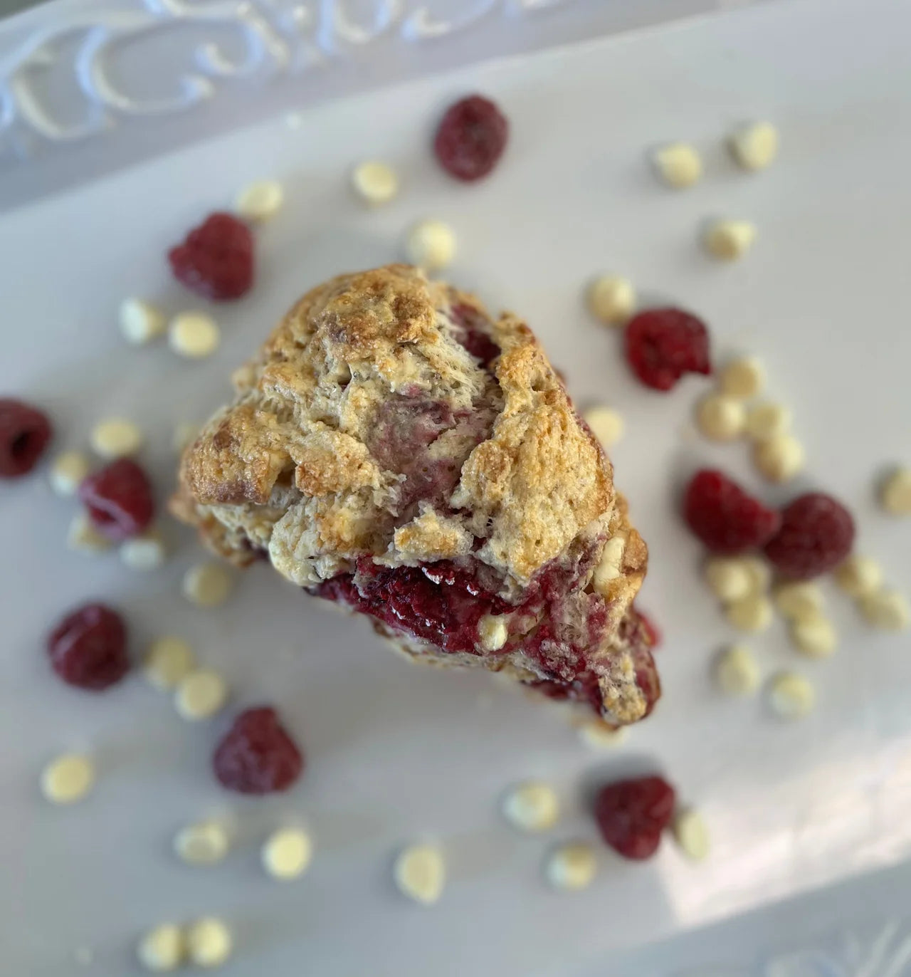 Raspberry White Chocolate Scone